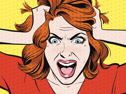 pop art cartoon ginger woman 430